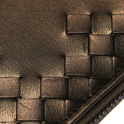 Bottega Veneta Metallic Nappa Intrecciato Zip Around Wallet Dark Copper 11 of 13