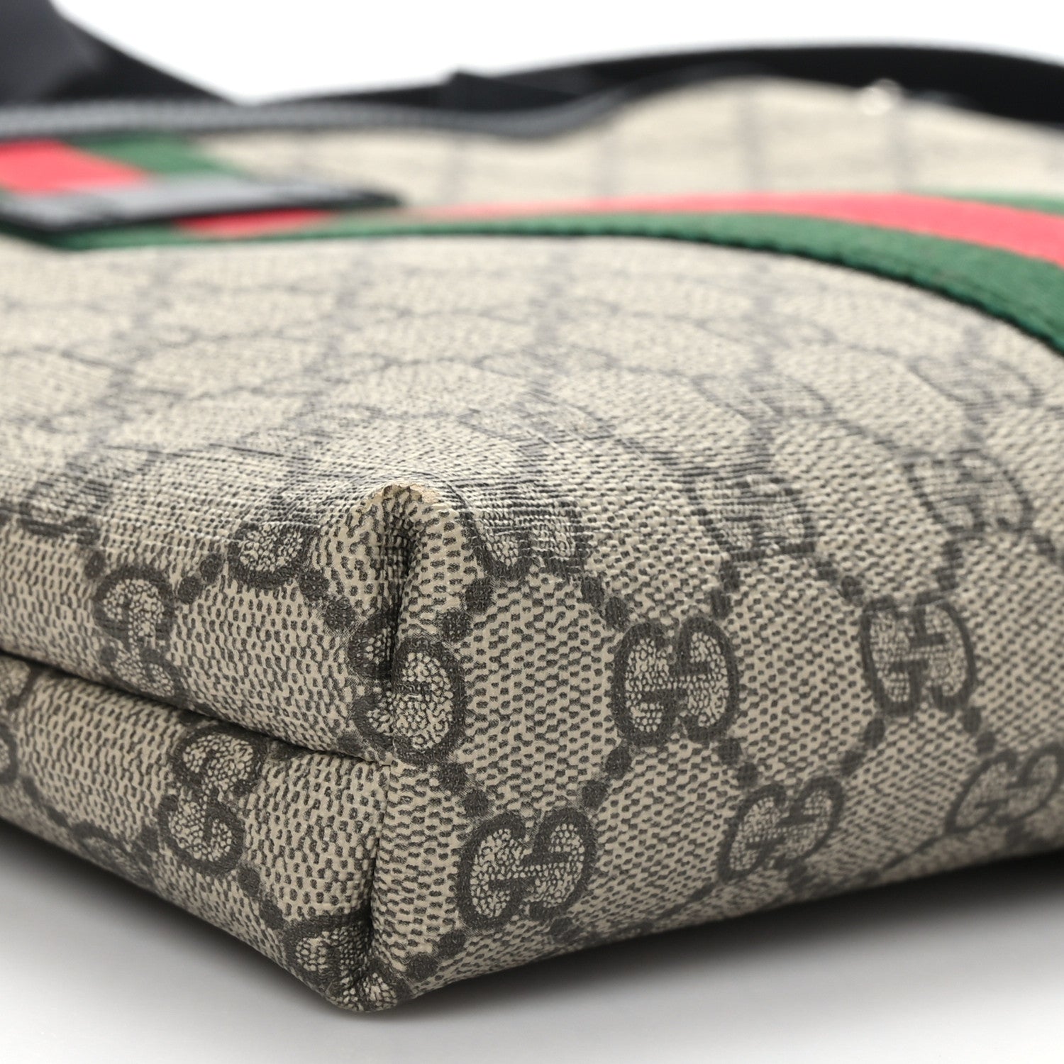 Gucci GG Supreme Monogram Web Messenger Bag Black 8 of 9