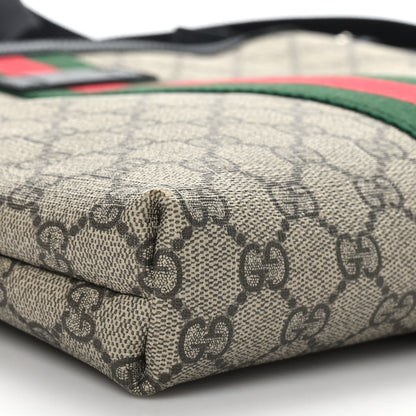 Gucci GG Supreme Monogram Web Messenger Bag Black 8 of 9