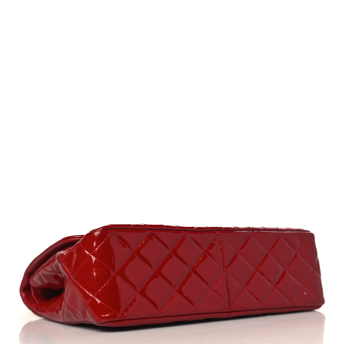 Patent Quilted Jumbo Double Flap Red