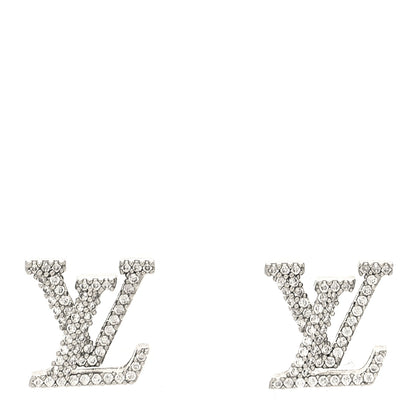 Louis Vuitton Crystal LV Iconic Earrings Silver 1 of 4
