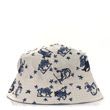 Fendi Silk Zodiac Reversible Bucket Hat S White Blue 8 of 14