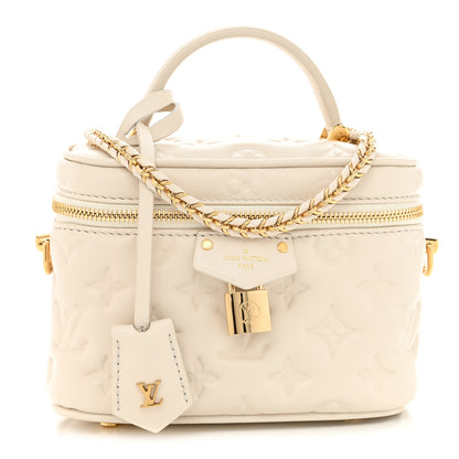 Louis Vuitton Lambskin Embossed Monogram Coussin Vanity PM  Cream 1 of 10