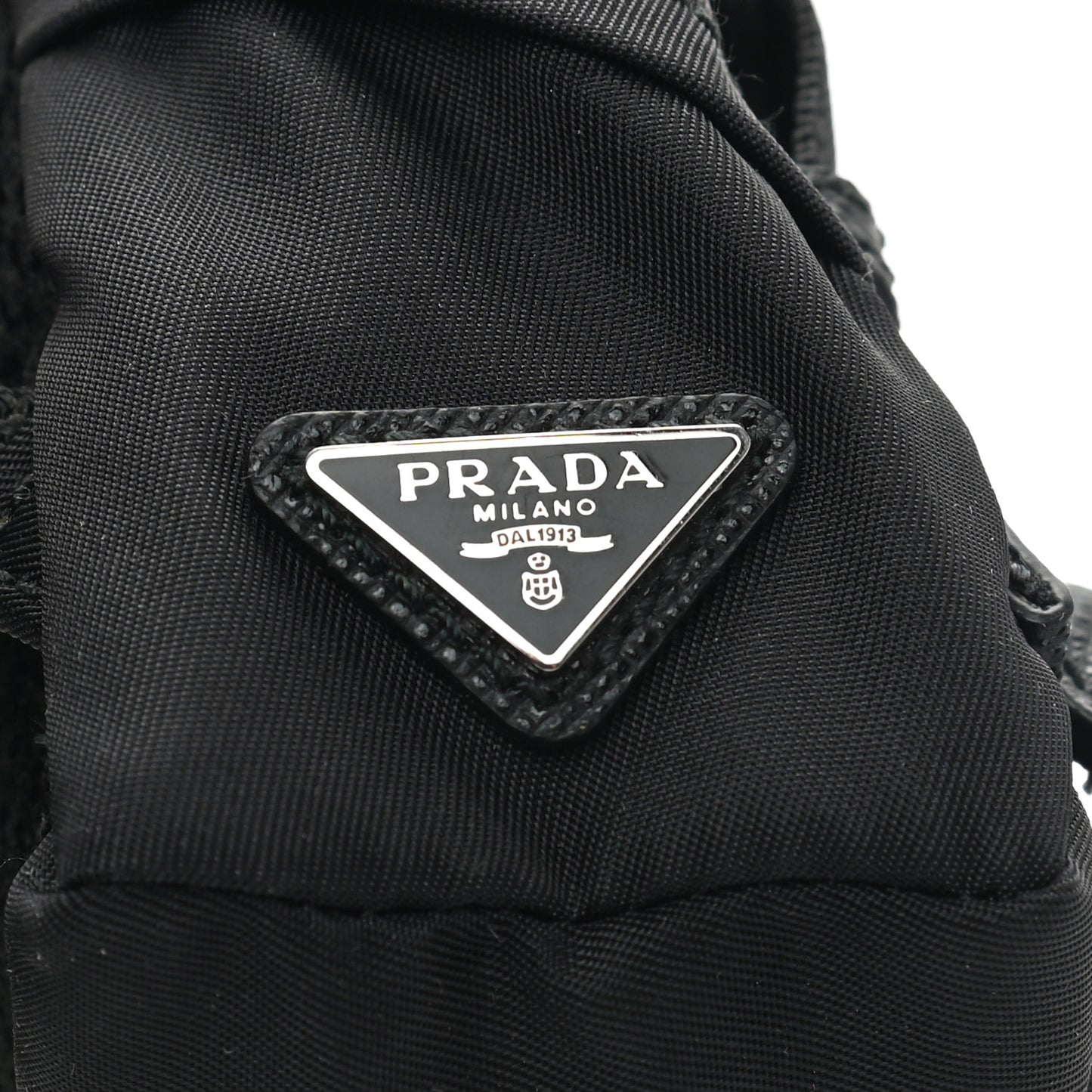 Tessuto Nylon Mini Backpack Keyring Black
