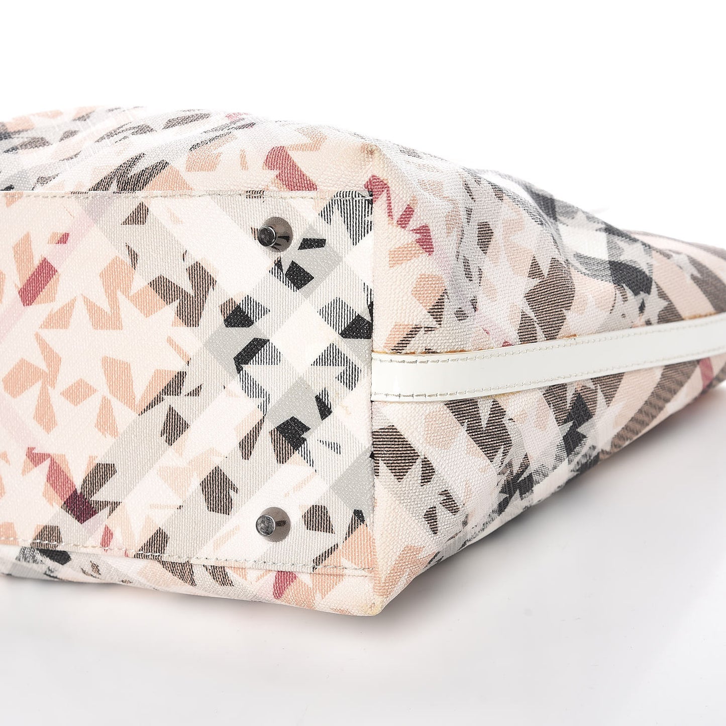 Patent Supernova Check Stars Medium Nickie Tote White