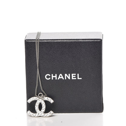Chanel Crystal Baguette CC Necklace Silver 6 of 6
