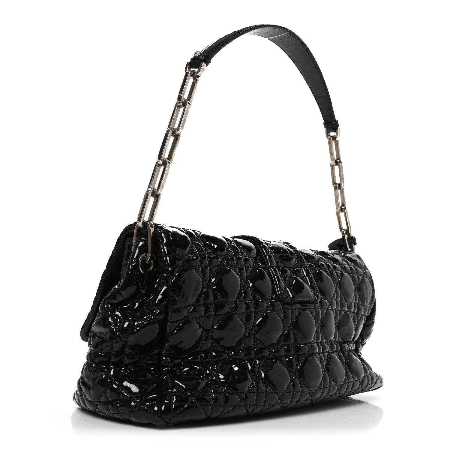 Christian Dior Patent Cannage New Lock Flap Black 2 of 9