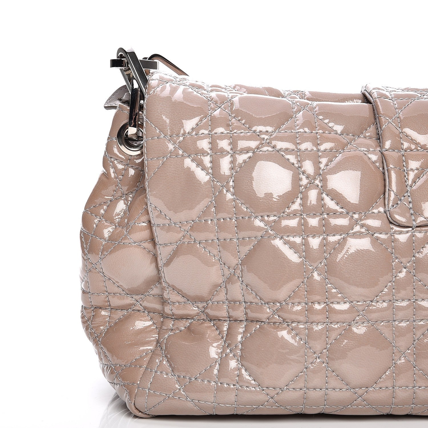 Christian Dior Patent Cannage New Lock Flap Grey 7 of 7