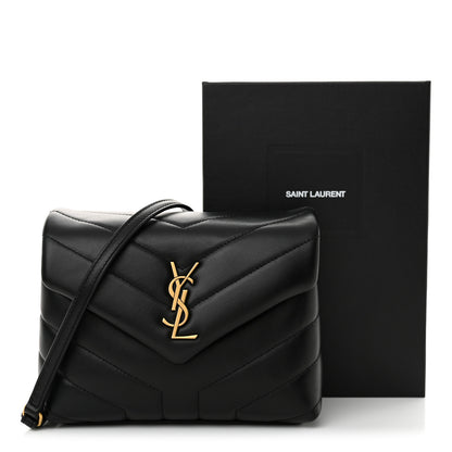 Saint Laurent Calfskin Y Quilted Monogram Toy Loulou Crossbody Bag Black 11 of 11