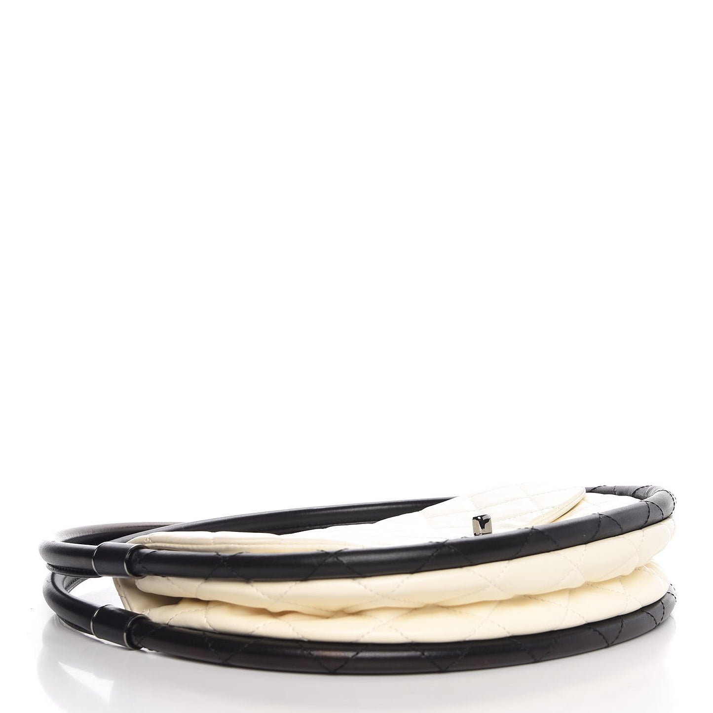 Quilted Lambskin Small Hula Hoop Flap Ivory