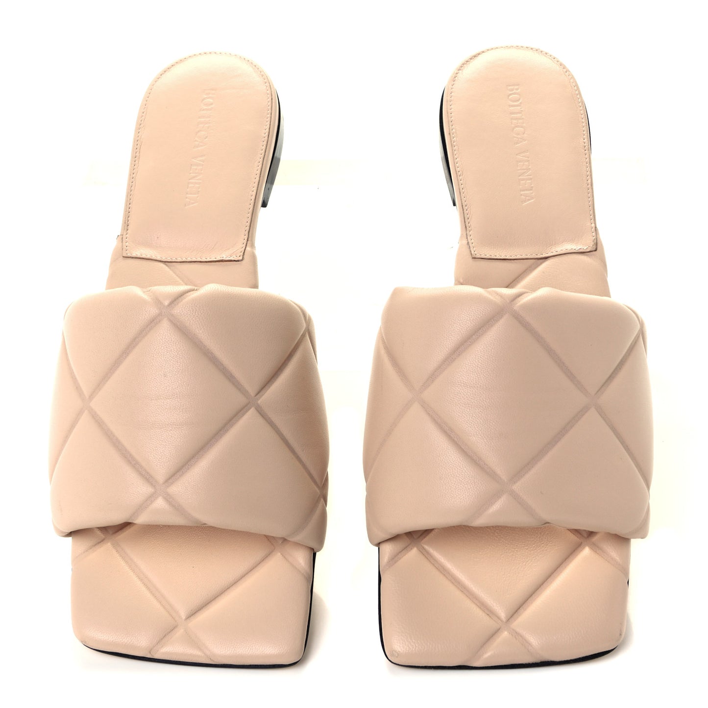Nappa Quilted Rubber Lido Flat Sandals 38.5 Cane Sugar
