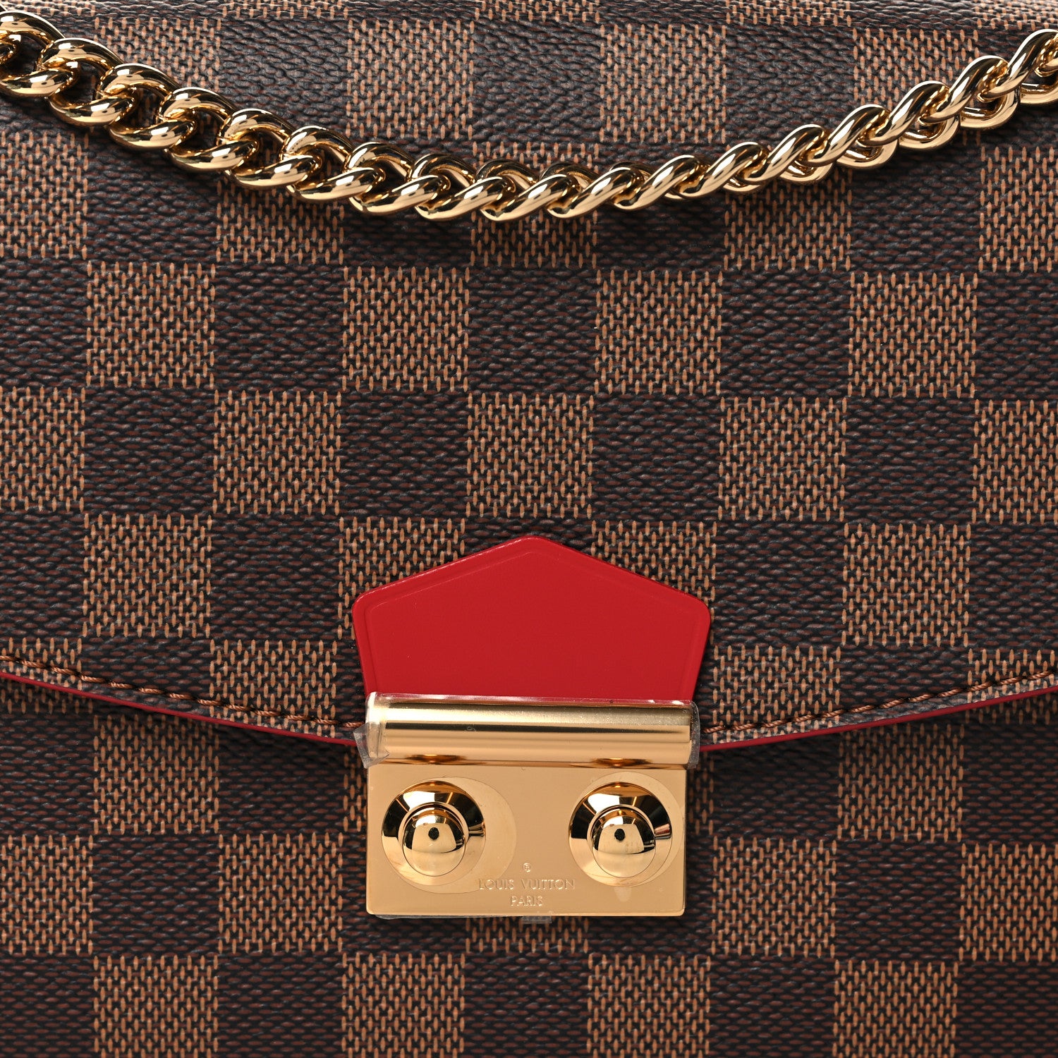 Louis Vuitton Damier Ebene Caissa Clutch Cherry 7 of 9