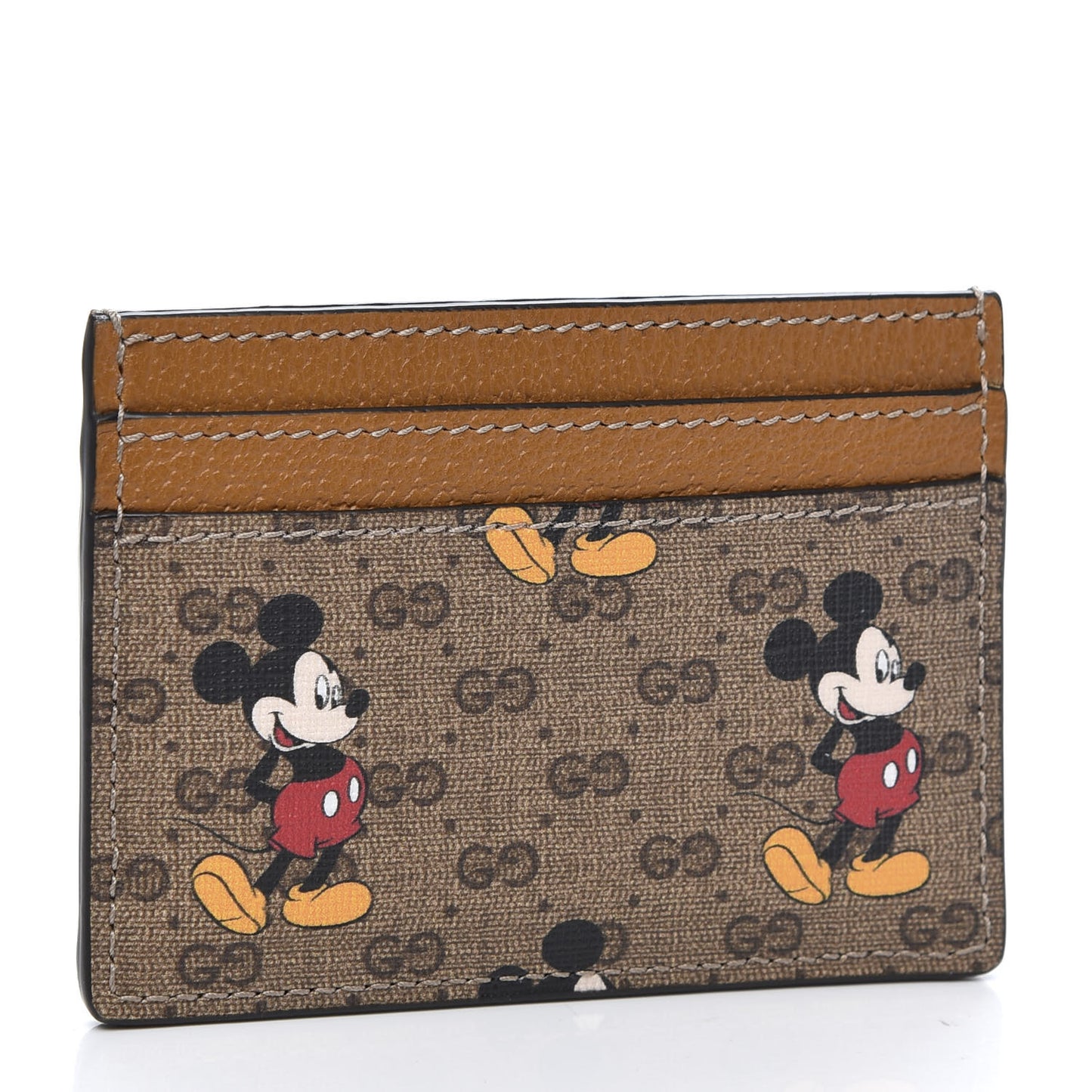 X DISNEY Mini Vintage GG Supreme Monogram Mickey Mouse Card Holder Beige Vintage Sun Oil
