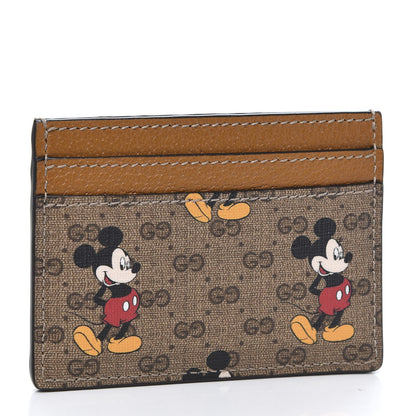 Gucci X DISNEY Mini Vintage GG Supreme Monogram Mickey Mouse Card Holder Beige Vintage Sun Oil 3 of 7