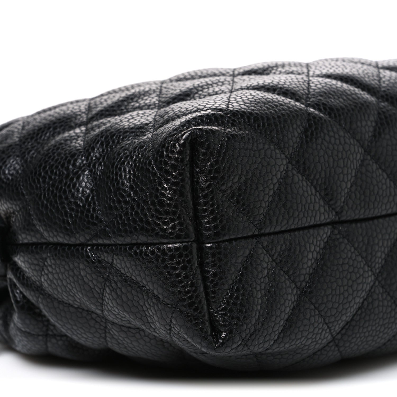 Chanel Shiny Caviar Quilted Large Bowling Bag Black Black 9 of 10