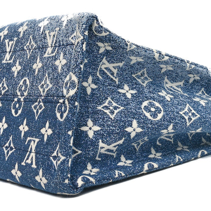 Louis Vuitton Monogram Jacquard Denim Onthego MM Bleu 9 of 9
