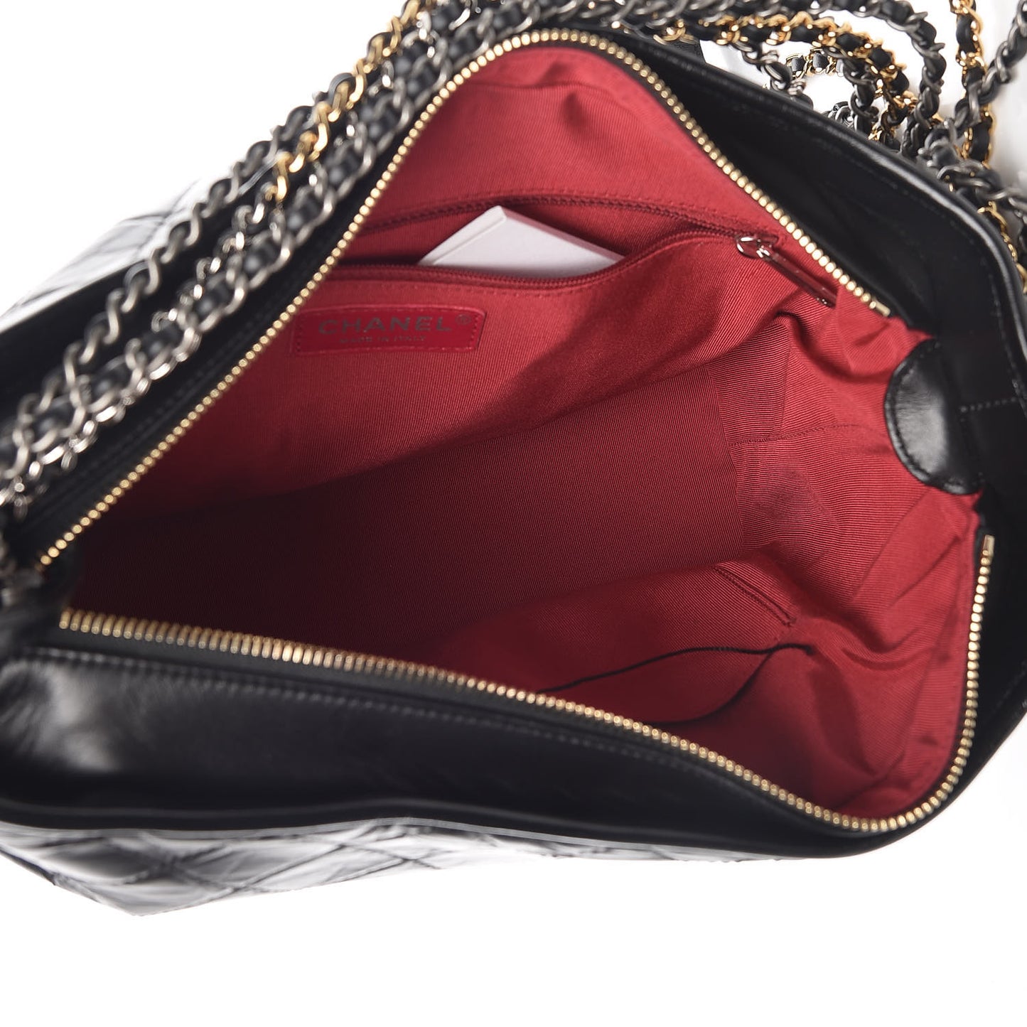 Aged Calfskin Quilted Medium Gabrielle Hobo Black