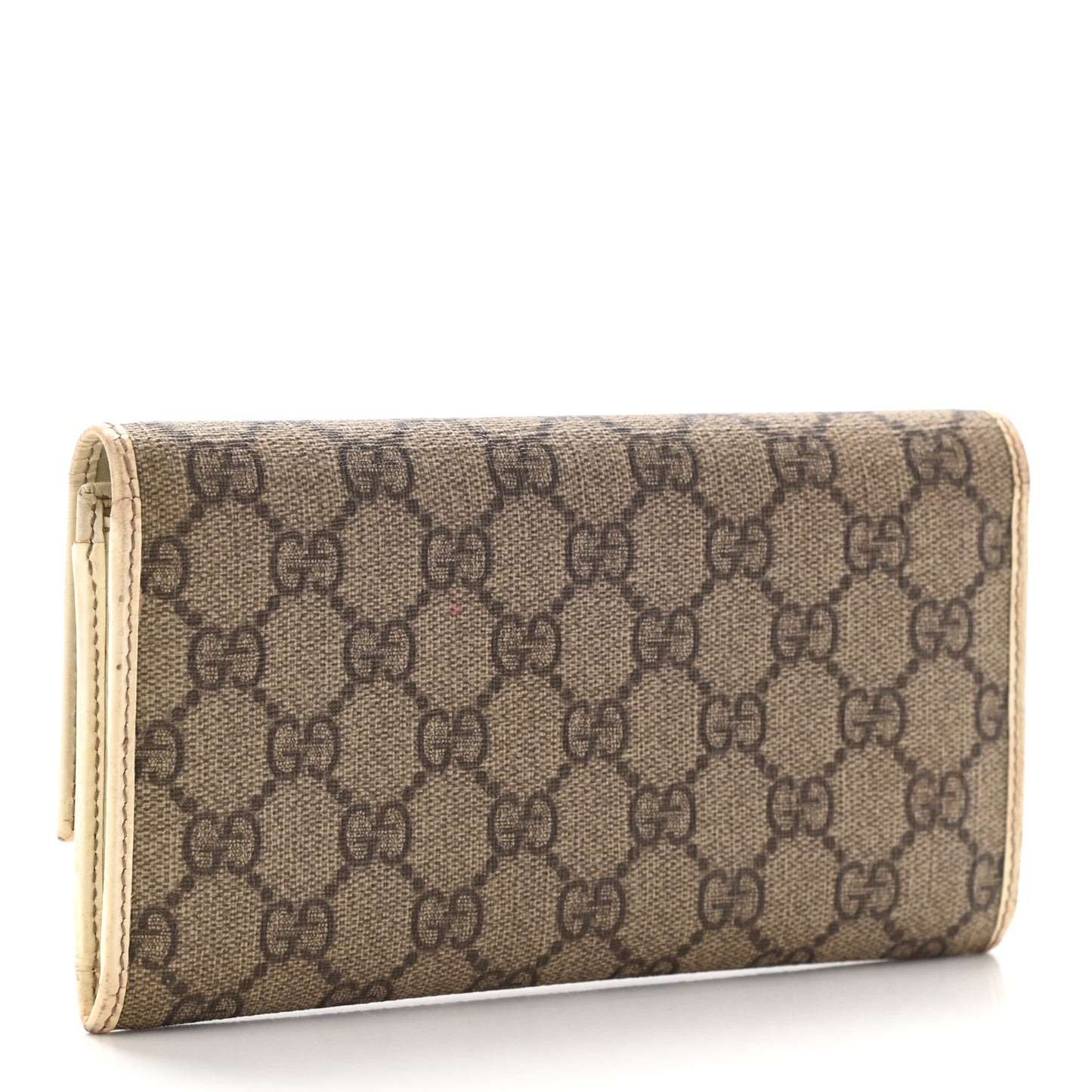 GG Plus Monogram Joy Continental Flap Wallet Beige Ebony Gesso