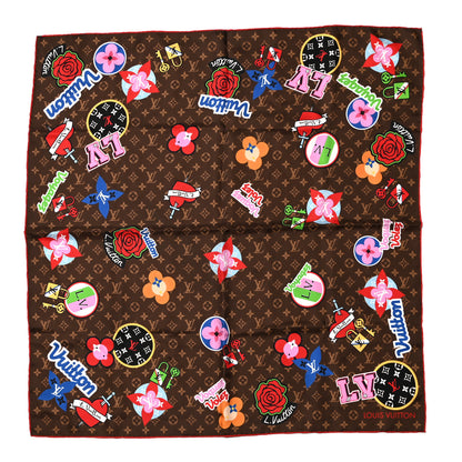 Louis Vuitton Silk Monogram LV Stories Shawl Brown 1 of 4