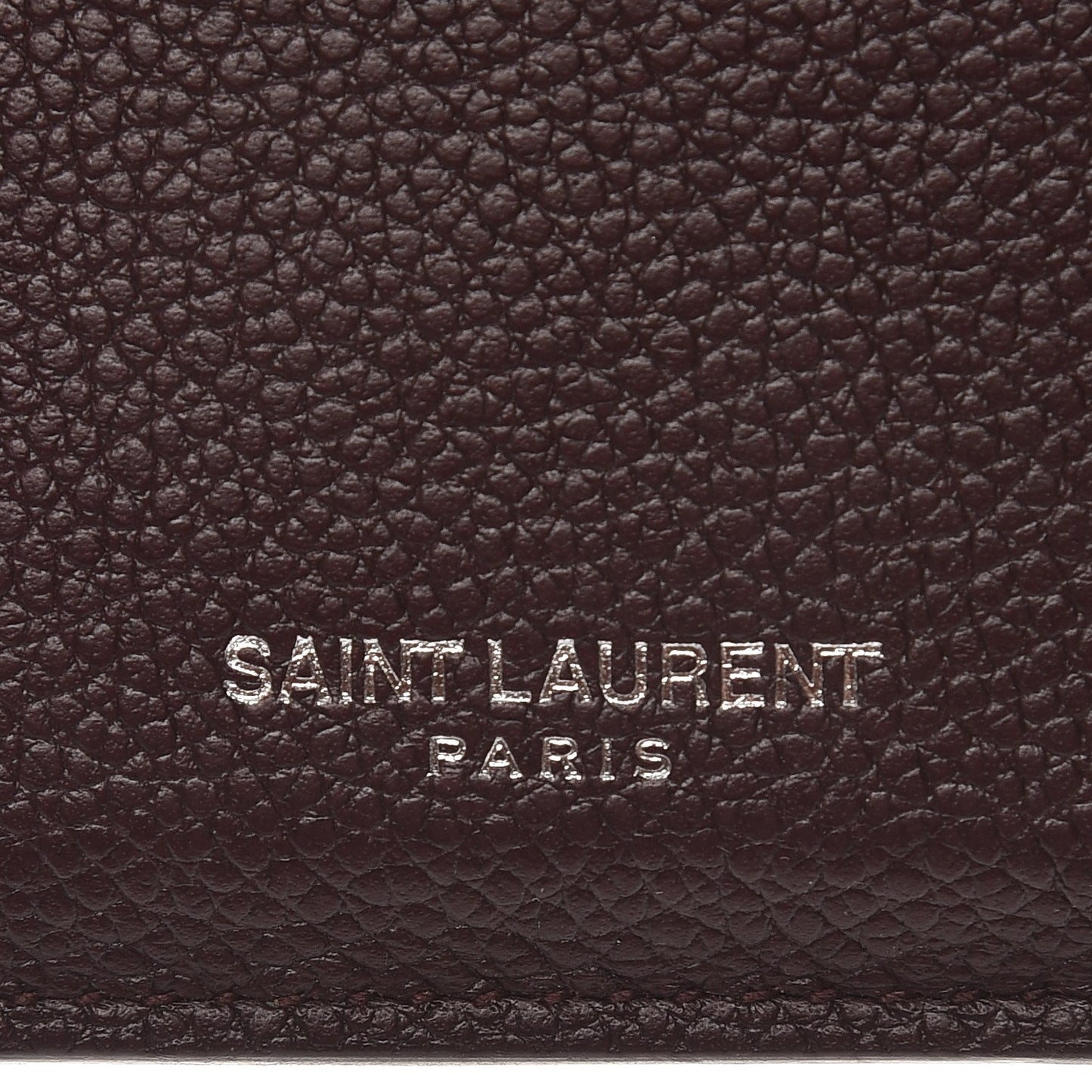 Grained Calfskin 5 Fragments Zip Pouch Card Holder Bordeaux