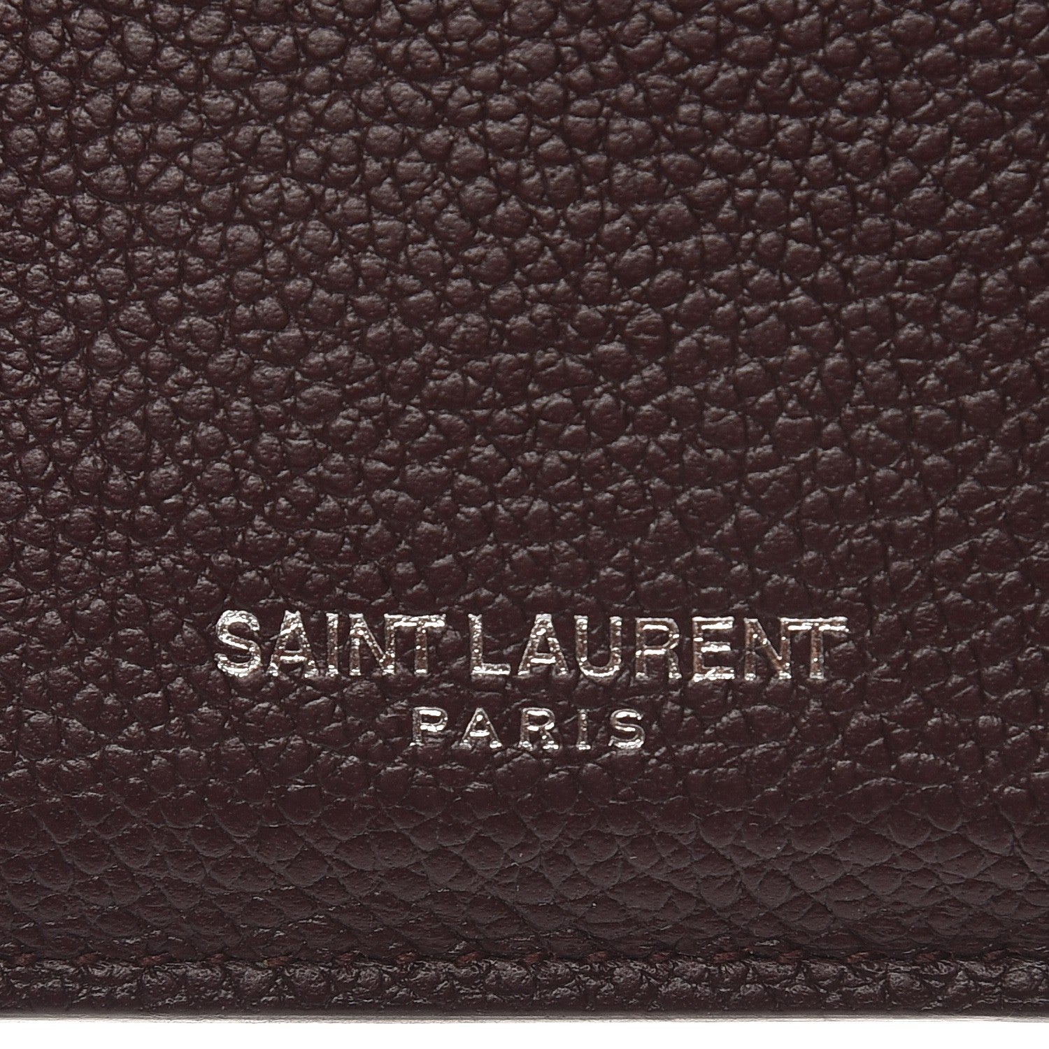 Saint Laurent Grained Calfskin 5 Fragments Zip Pouch Card Holder Bordeaux 8 of 9