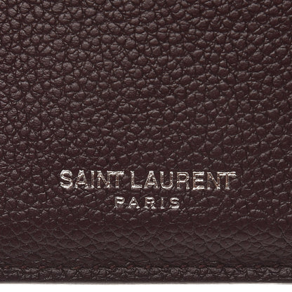 Saint Laurent Grained Calfskin 5 Fragments Zip Pouch Card Holder Bordeaux 8 of 9