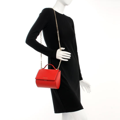 Givenchy Textured Calfskin Mini Pandora Box Chain Crossbody Bag Medium Red 2 of 8