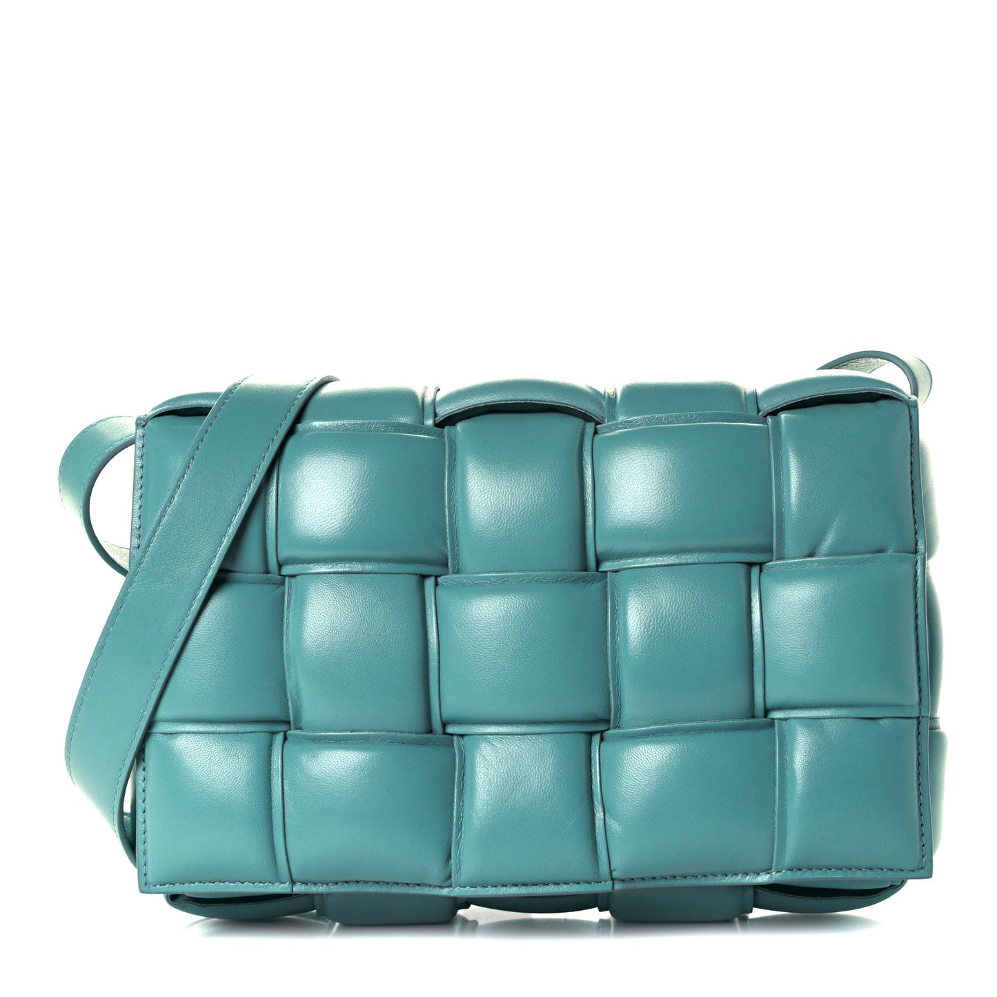 Nappa Maxi Intreccio Padded Cassette Crossbody Bag Mallard