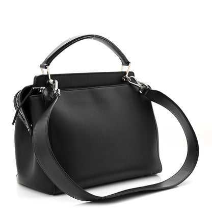 Fendi Vitello Baltico Dolce DotCom Satchel Black Blue Royal 3 of 10