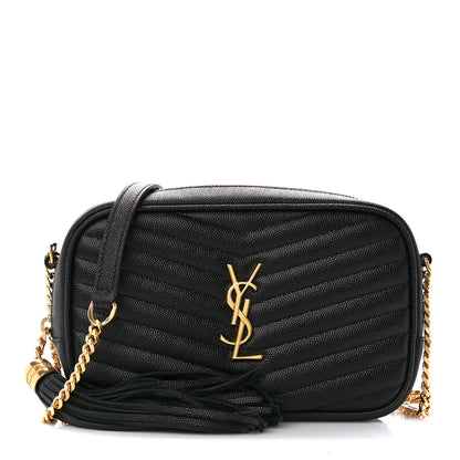 Saint Laurent Grain De Poudre Matelasse Monogram Mini Lou Camera Bag Black 1 of 11