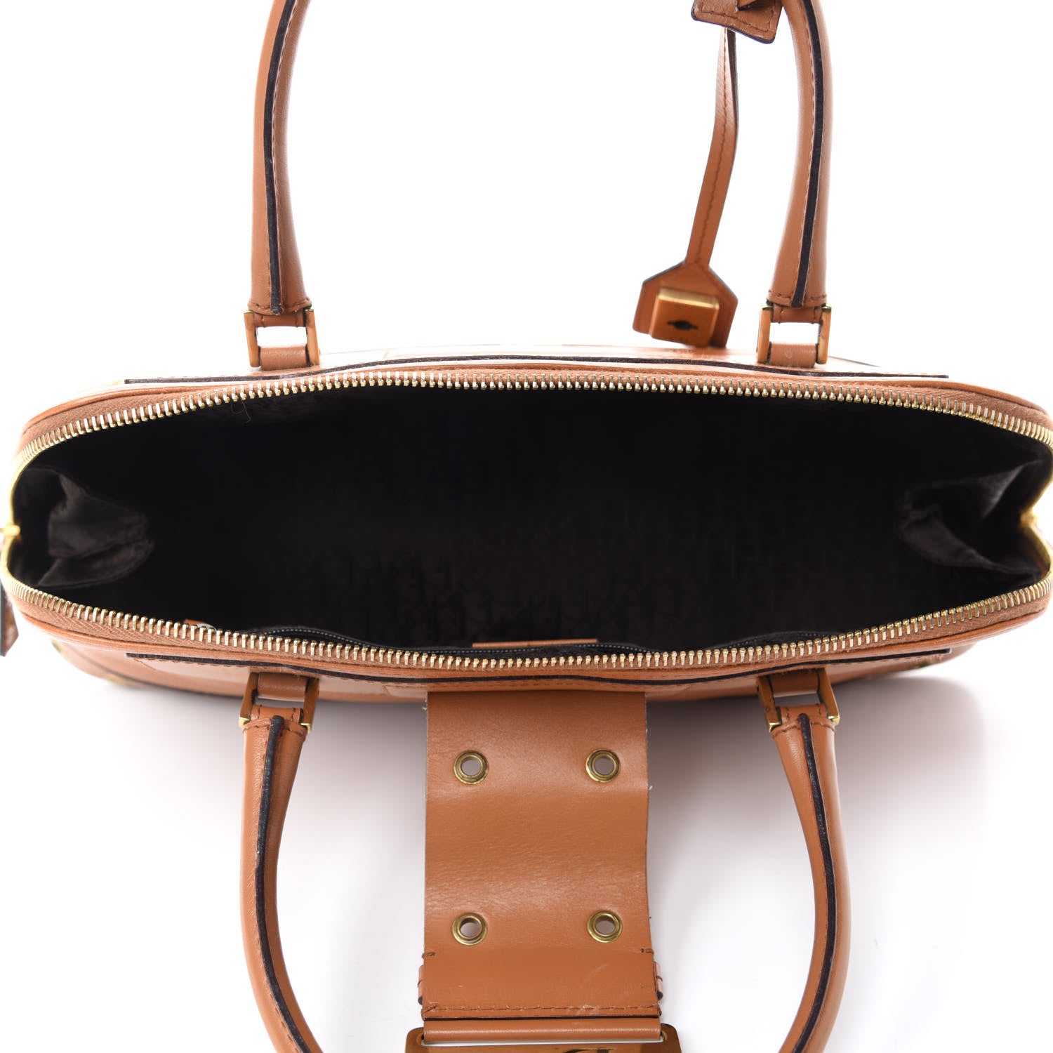 Christian Dior Grained Calfskin Street Chic Top Handle Bag Brown 5 of 14
