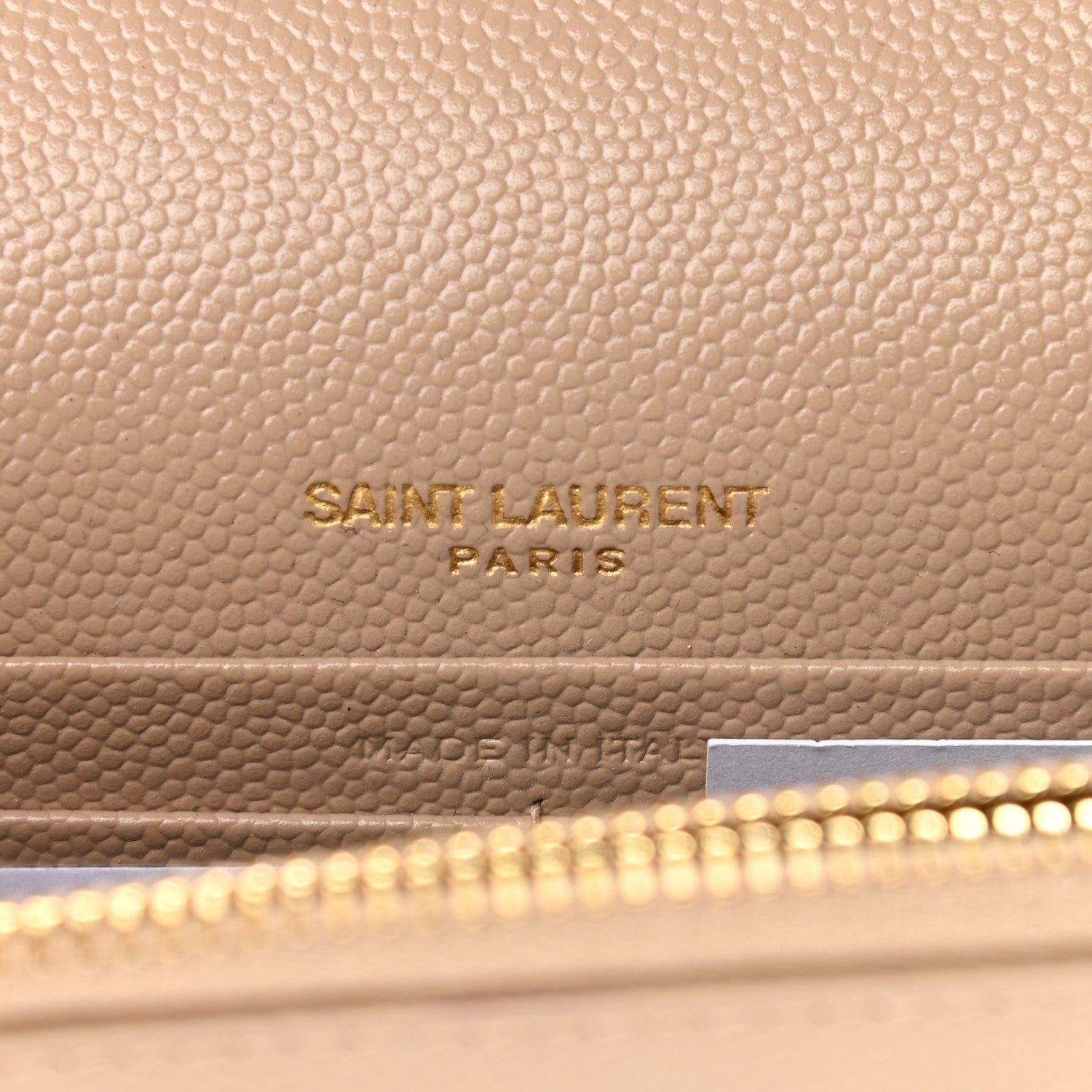 Saint Laurent Grain De Poudre Classic Monogram Kate Tassel Chain Wallet Dark Beige 6 of 11
