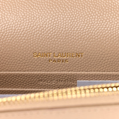 Saint Laurent Grain De Poudre Classic Monogram Kate Tassel Chain Wallet Dark Beige 6 of 11