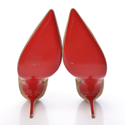 Christian Louboutin Veau Velours Iriza 100 Pumps 39 Cappuccino 5 of 9