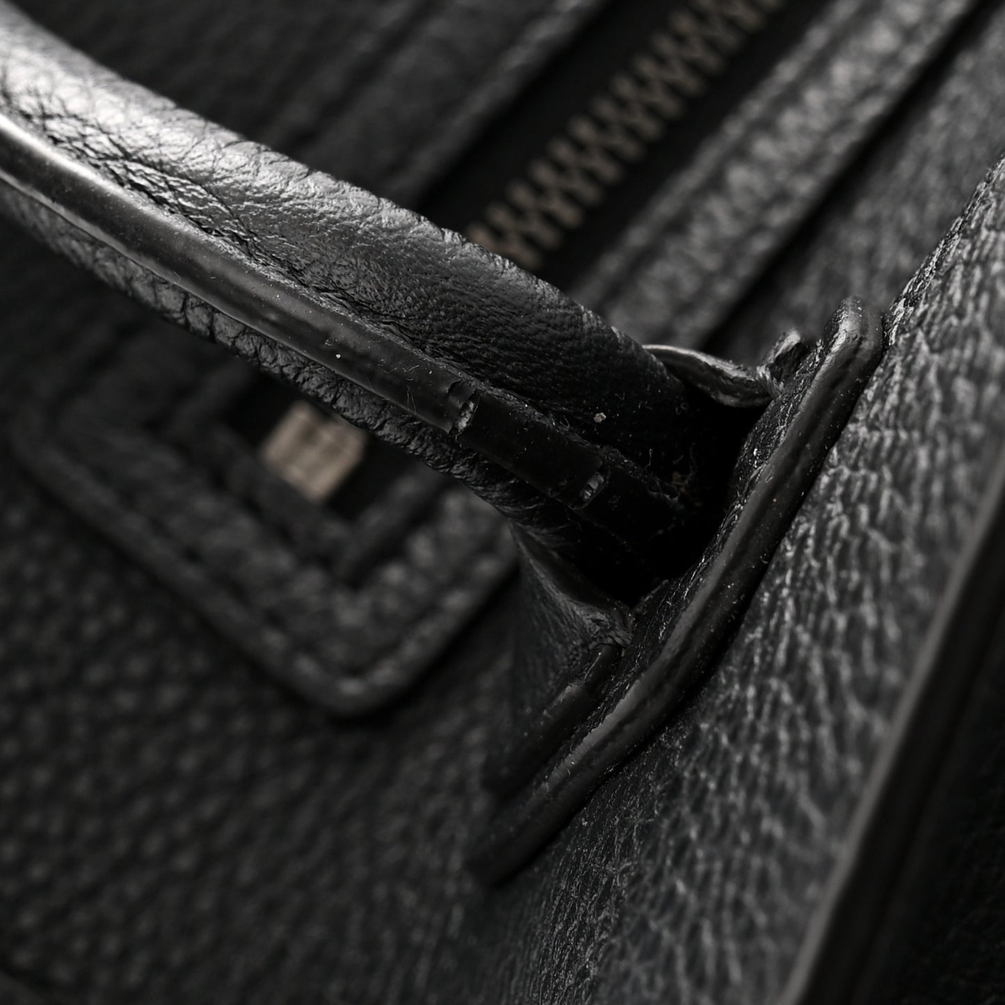 Drummed Calfskin Nano Luggage Black