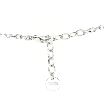 Christian Dior Crystal Petit CD Lucky Charms Necklace Silver 4 of 4