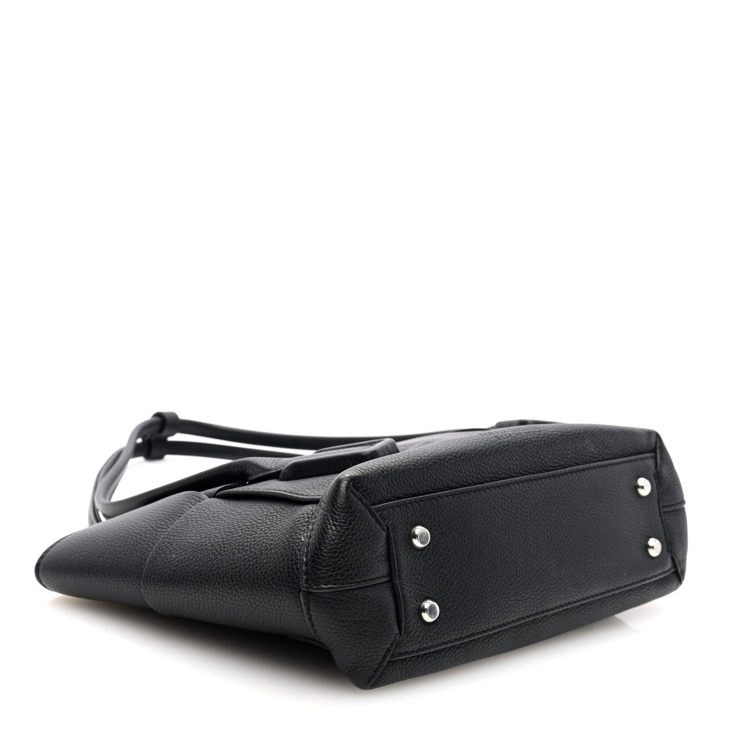 Grained Calfskin Maxi Intrecciato Small Arco Black