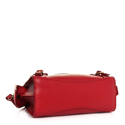 Balenciaga Grained Calfskin Neo Classic Gold Hardware Nano City Crossbody Medium Red 3 of 10