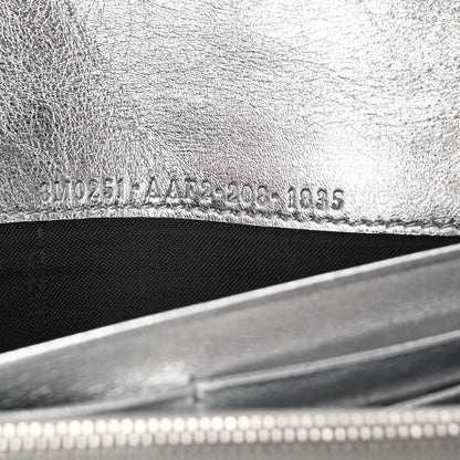 Fendi Vitello Catalan Mirror FF 1974 Embossed Continental Wallet Argento 7 of 7