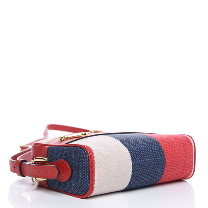 Gucci Canvas Sylvie Stripe Mini Ophidia Camera Bag Mystic White Hibiscus Red Maritime 4 of 9