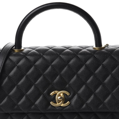 Chanel Caviar Quilted Small Coco Handle Flap Black 10 of 11