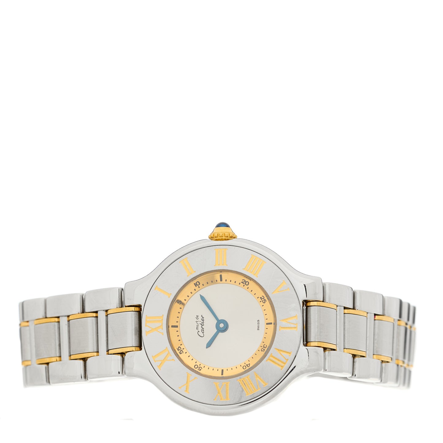 Stainless Steel 18K Yellow Gold 28mm Must de 21 Quartz Watch