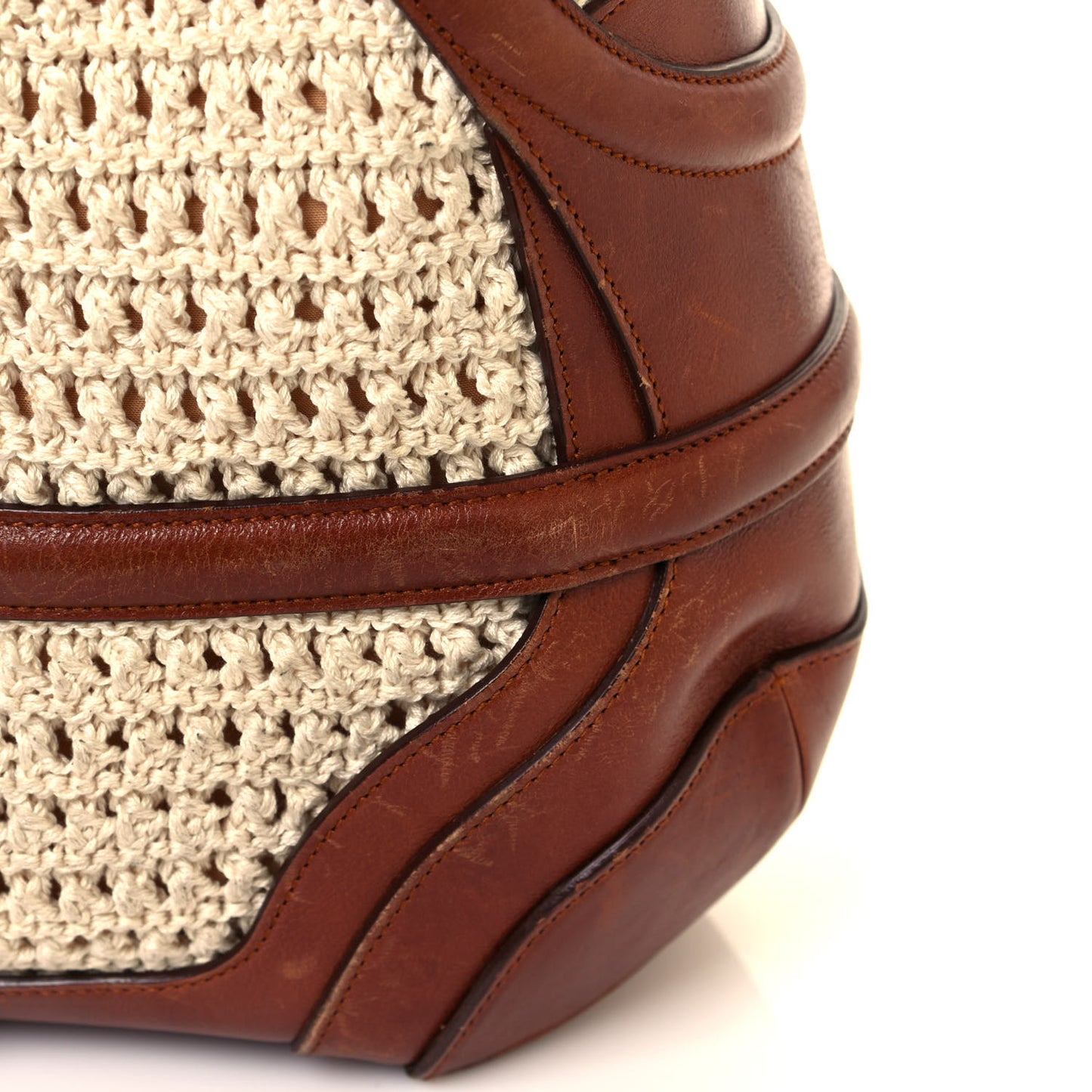 Nylon Crochet Novak Bag Tan