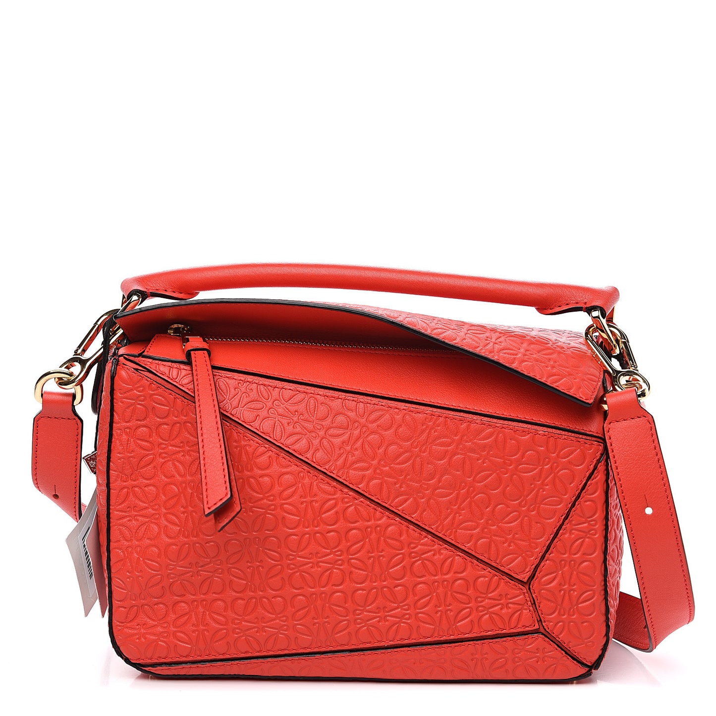 Calfskin Embossed Small Puzzle Bag Red