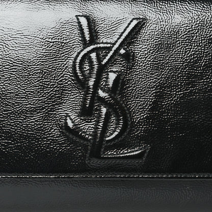 Saint Laurent Textured Patent Monogram Large Belle De Jour Clutch Black 7 of 9