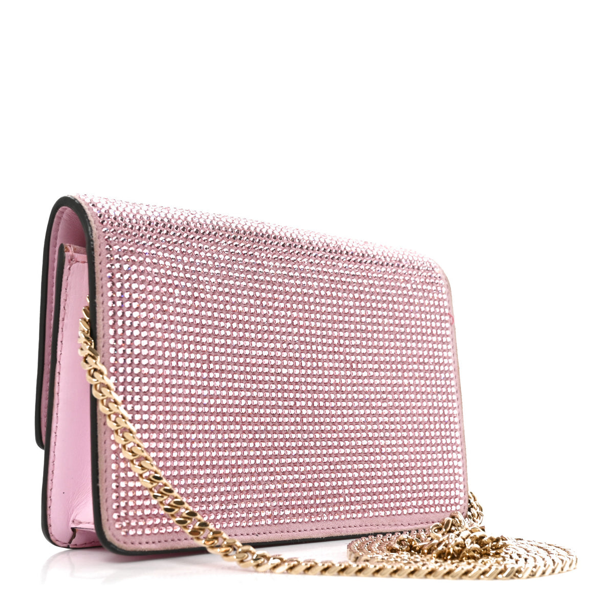Vitello Crystal Palazzo Evening Bag Pink