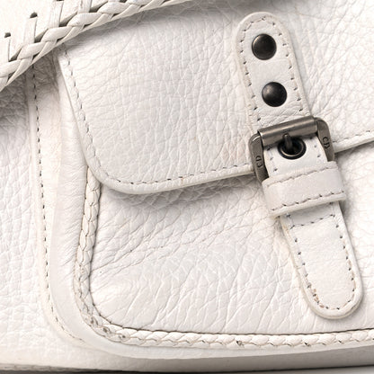 Christian Dior Calfskin Braided Gaucho Double Saddle Bag White 12 of 21