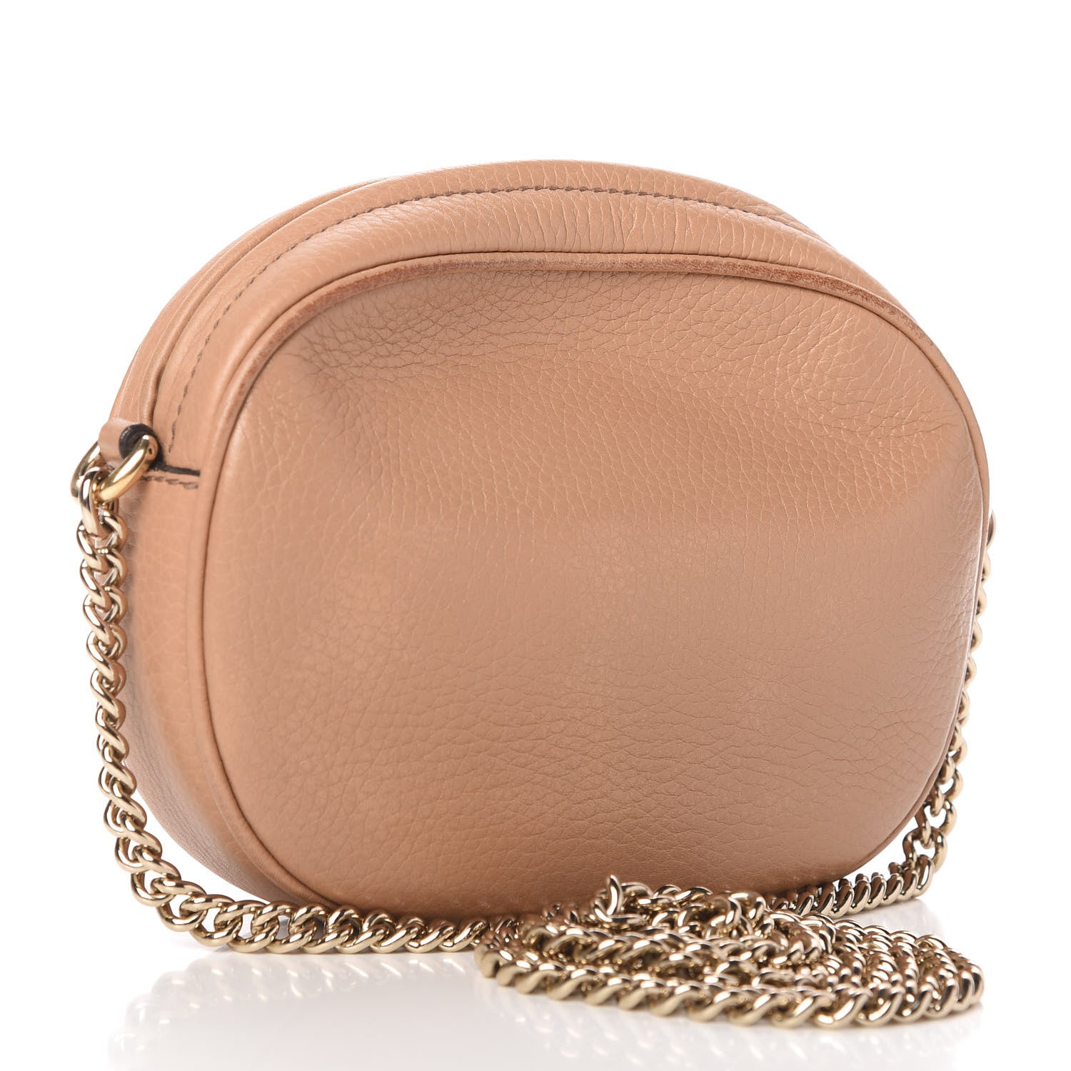 Gucci Pebbled Calfskin Mini Soho Chain Bag Camelia 5 of 12
