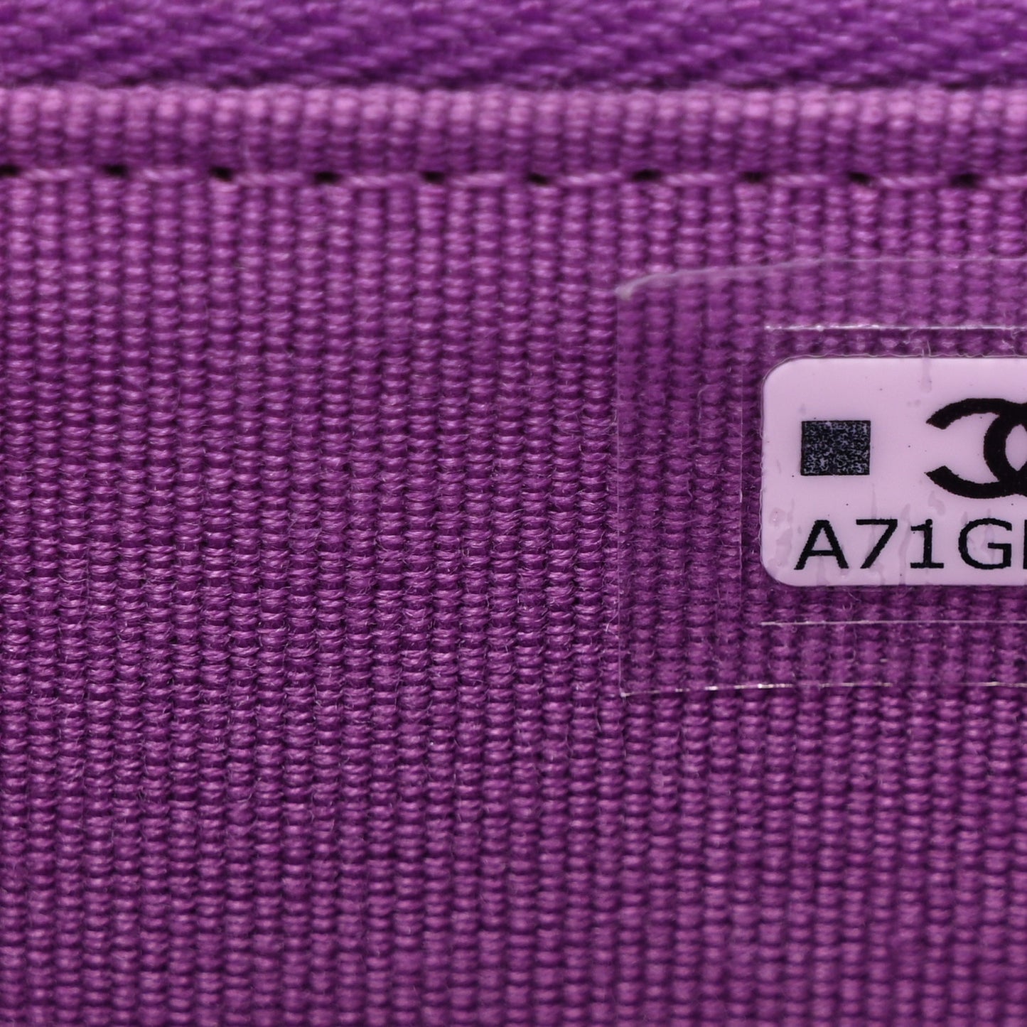 Caviar Quilted Flap Card Holder Wallet Purple