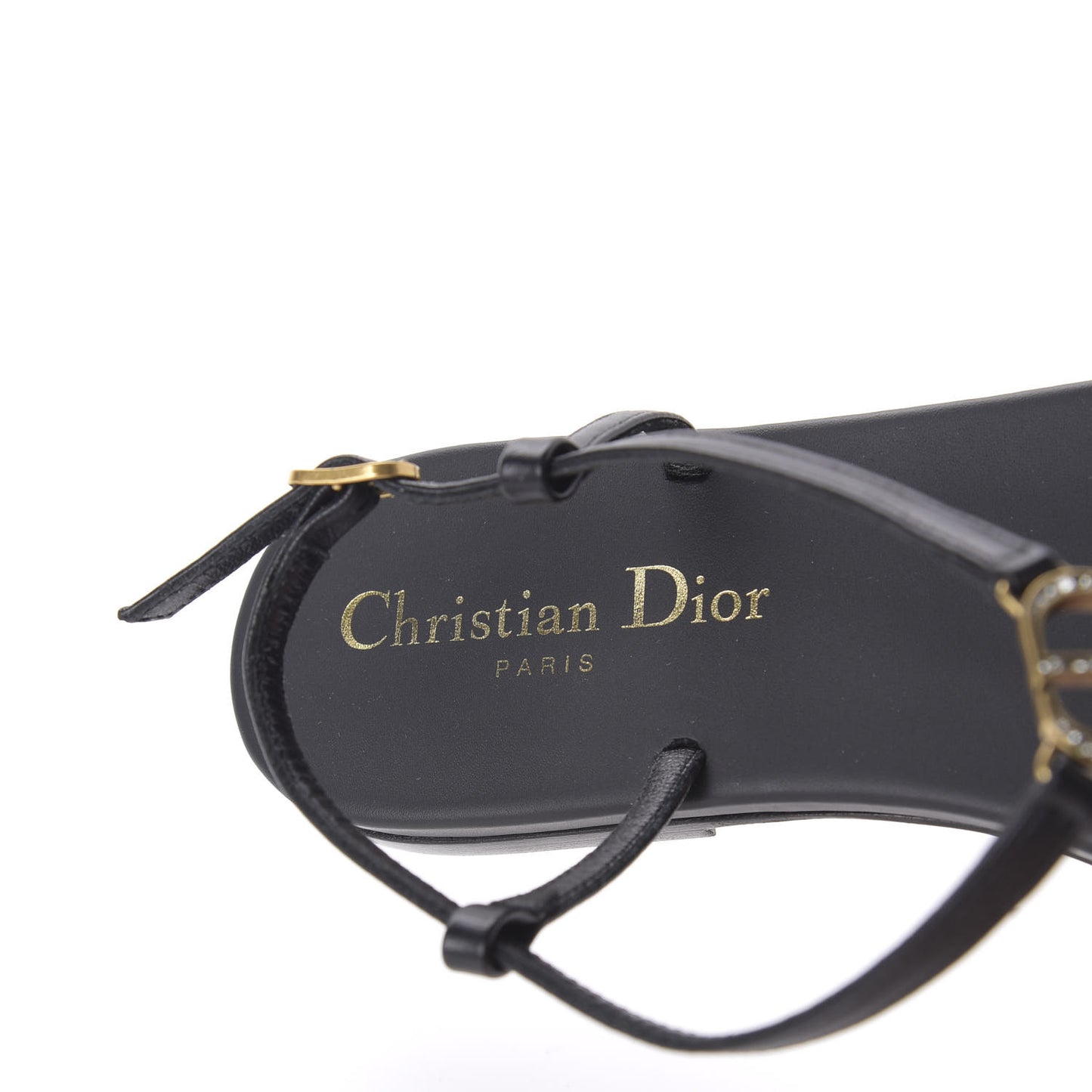 Lambskin Crystal CD Sandal 38 Black